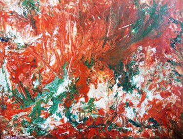Картина под названием "Orange fresh" - Selena Sashina, Подлинное произведение искусства, Акрил Установлен на Деревянная рама…