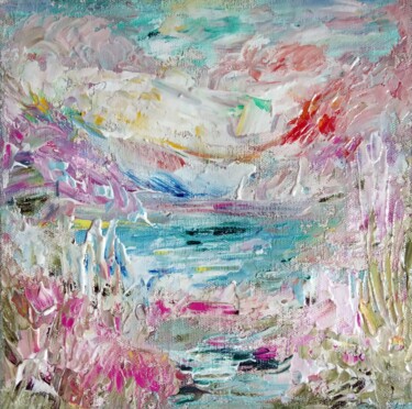 Картина под названием "Summer Landscape" - Selena Sashina, Подлинное произведение искусства, Масло Установлен на Деревянная…