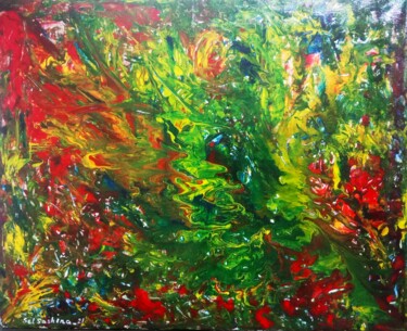 Картина под названием "Jungle of Yucatan" - Selena Sashina, Подлинное произведение искусства, Акрил Установлен на Деревянная…