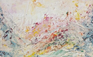 Peinture intitulée "Blooming Mountain" par Selena Sashina, Œuvre d'art originale, Huile