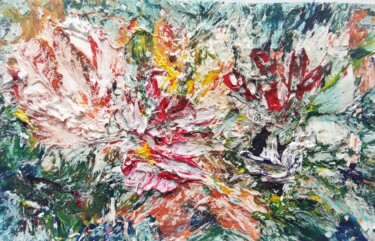 Painting titled "Blooming Cacti" by Selena Sashina, Original Artwork, Oil