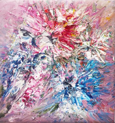 Картина под названием "Wildflower Bouquet" - Selena Sashina, Подлинное произведение искусства, Масло Установлен на Деревянна…