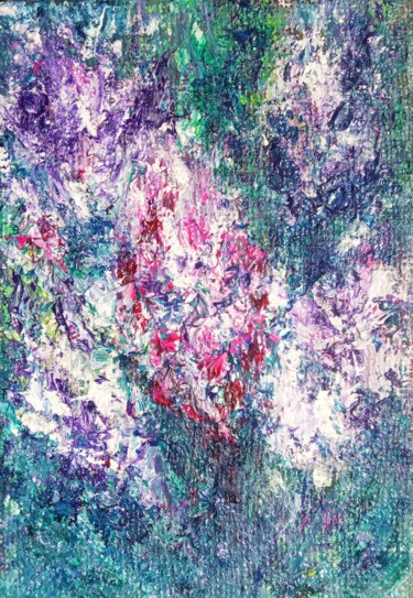 Painting titled "Hyacinths Bouquet" by Selena Sashina, Original Artwork, Oil