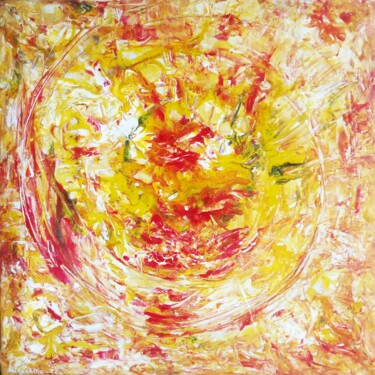 Painting titled "Sun of Litha" by Selena Sashina, Original Artwork, Acrylic Mounted on Wood Stretcher frame