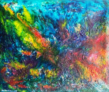 Картина под названием "Dragons" - Selena Sashina, Подлинное произведение искусства, Акрил Установлен на Деревянная рама для…