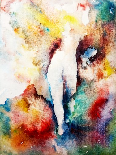 Schilderij getiteld "Walk on rainbow" door Selena Sashina, Origineel Kunstwerk, Aquarel