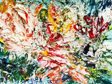 Painting titled "Blooming Bright Cac…" by Selena Sashina, Original Artwork, Oil