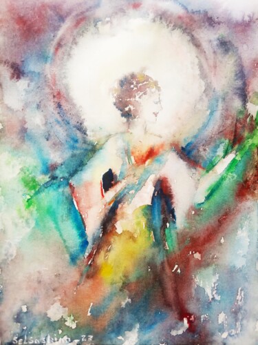 Картина под названием ""Dance of the Sun G…" - Selena Sashina, Подлинное произведение искусства, Акварель