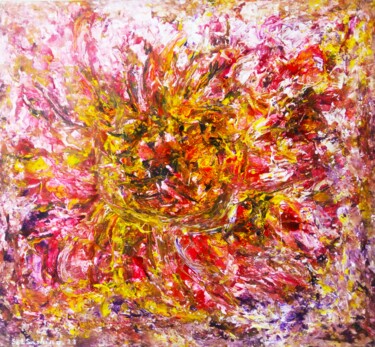 Pintura titulada "Cosmic Sunflower" por Selena Sashina, Obra de arte original, Acrílico Montado en Bastidor de camilla de ma…