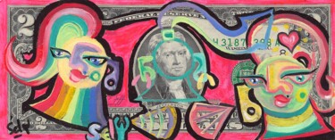 Painting titled "Jefferson VS el mon…" by Sely, Original Artwork, Acrylic