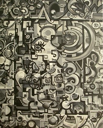 Peinture intitulée "puzzle" par Sely, Œuvre d'art originale