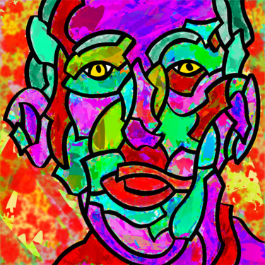 Peinture intitulée "FUNNY FACE 06" par Semaj Joyce, Œuvre d'art originale, Acrylique