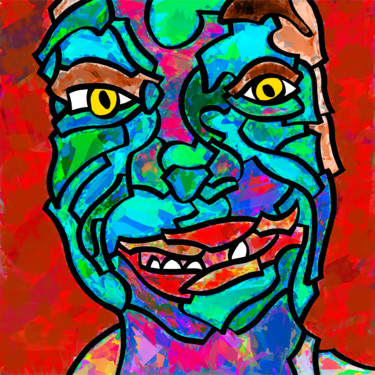 Peinture intitulée "FUNNY FACE 09" par Semaj Joyce, Œuvre d'art originale, Acrylique