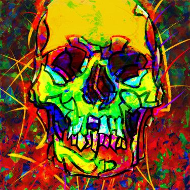 Pittura intitolato "SKULL 02" da Semaj Joyce, Opera d'arte originale, Acrilico