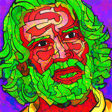 Schilderij getiteld "Fréderic BEIGBEDER…" door Semaj Joyce, Origineel Kunstwerk, Acryl