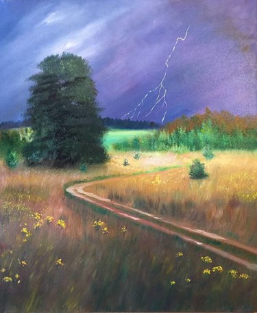 Картина под названием "Последний деньки ле…" - Darya Semenova, Подлинное произведение искусства, Масло