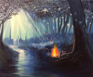 Картина под названием "Сказочный лес.jpg" - Darya Semenova, Подлинное произведение искусства, Масло