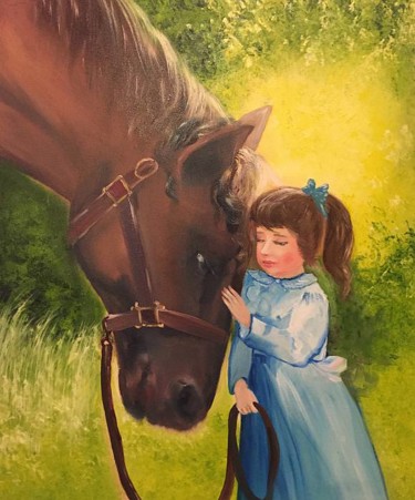Картина под названием "Лучший друг детства…" - Darya Semenova, Подлинное произведение искусства, Масло