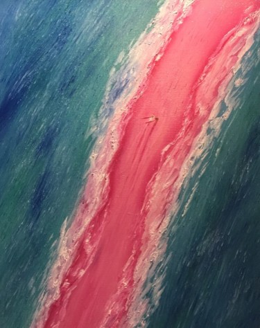 Картина под названием "Розовый пляж.jpg" - Darya Semenova, Подлинное произведение искусства, Масло