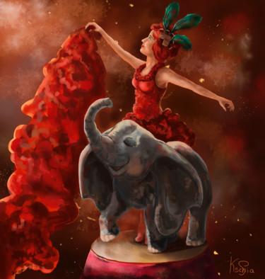 Цифровое искусство под названием "flight Dumbo" - Ksenia Semenova, Подлинное произведение искусства, Цифровая живопись