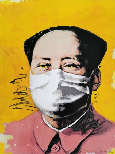 Malerei mit dem Titel "Warhol's Mao Zedong…" von Evgen Semenyuk, Original-Kunstwerk, Acryl