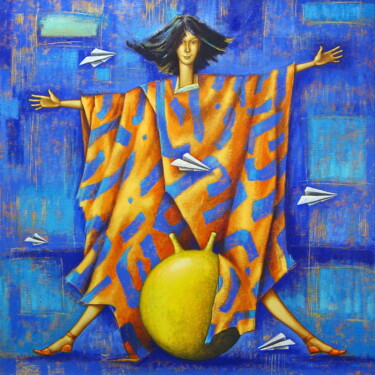 Painting titled "Levitation" by Evgen Semenyuk, Original Artwork, Oil