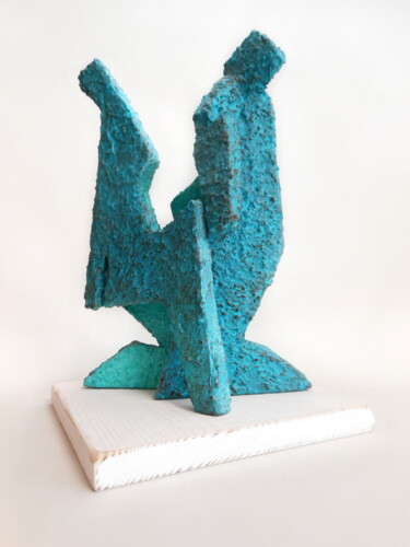 Sculpture titled "Lovers in Green" by Evgen Semenyuk, Original Artwork, Polymer clay
