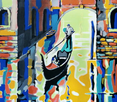 Painting titled "Colors of Venice" by Evgen Semenyuk, Original Artwork, Oil