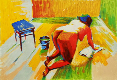 Painting titled "Hot Summer" by Evgen Semenyuk, Original Artwork, Acrylic