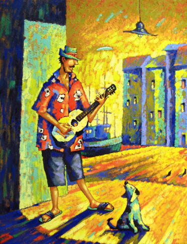 Painting titled "Jazz for two" by Evgen Semenyuk, Original Artwork, Oil