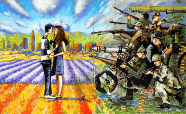 Malerei mit dem Titel "Lavender Fields" von Evgen Semenyuk, Original-Kunstwerk, Öl