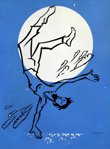 Malerei mit dem Titel "Dancing Icarus" von Evgen Semenyuk, Original-Kunstwerk, Acryl