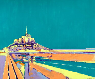 Malerei mit dem Titel "Mont-Saint-Michel I…" von Evgen Semenyuk, Original-Kunstwerk, Acryl