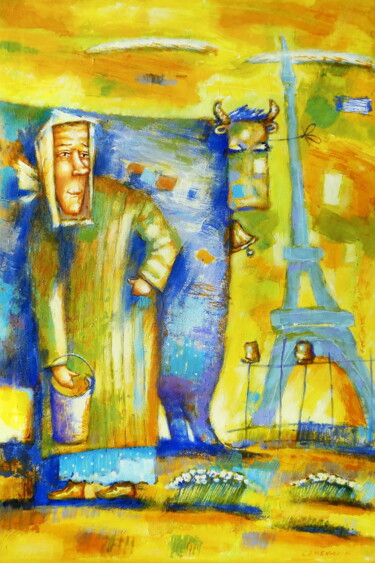 Malerei mit dem Titel "Paris in My Heart" von Evgen Semenyuk, Original-Kunstwerk, Öl