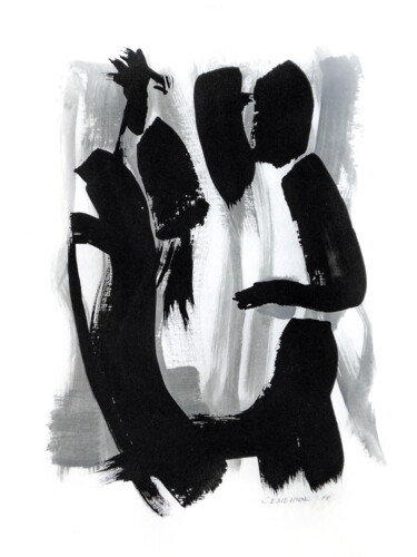 Pintura intitulada "Figure with Bird" por Evgen Semenyuk, Obras de arte originais, Acrílico