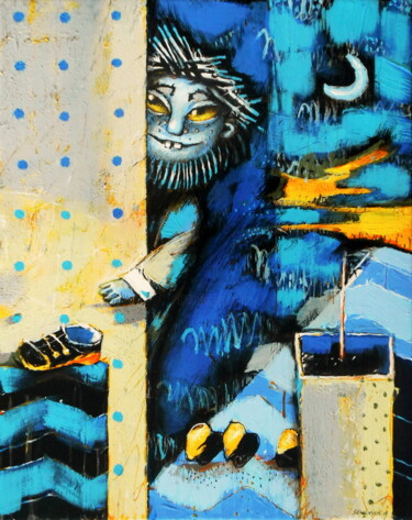 Schilderij getiteld "Ultramarine Fantasy" door Evgen Semenyuk, Origineel Kunstwerk, Olie