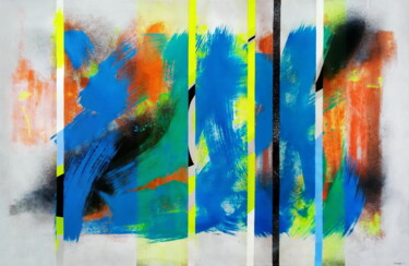 Painting titled "Abstract Lines 17" by Evgen Semenyuk, Original Artwork, Acrylic