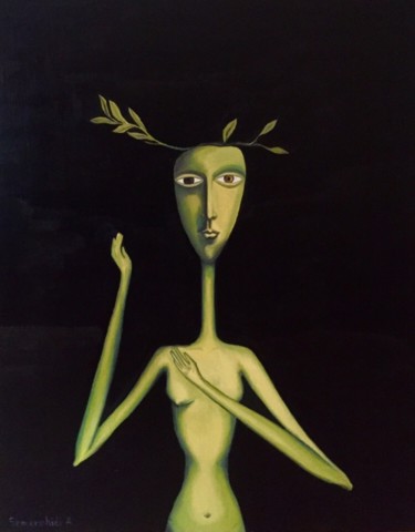 Painting titled "Флора" by Anastasiia Semerzhidi, Original Artwork, Oil