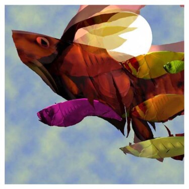 Digital Arts titled "Flying fish" by Semih Oktay, Original Artwork