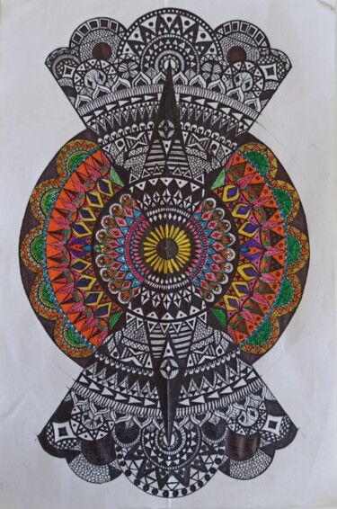 Painting titled "Zentangle Art perfe…" by Semiha Uysal, Original Artwork, Gel pen
