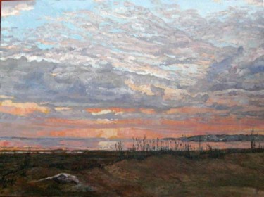 Картина под названием "Облака над Финским…" - Орест, Подлинное произведение искусства, Масло