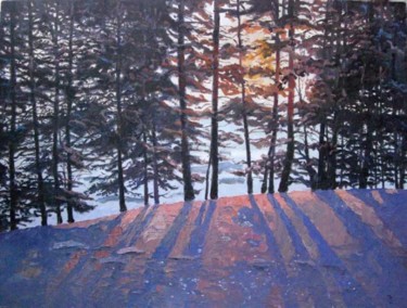 Картина под названием "Зимние тени" - Орест, Подлинное произведение искусства, Масло