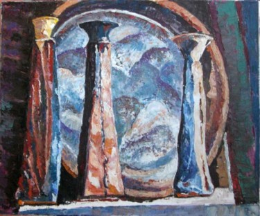 Картина под названием "Три сосуда" - Орест, Подлинное произведение искусства, Масло