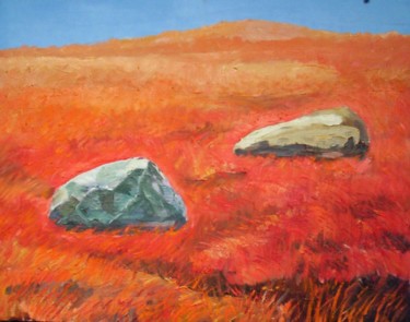 Картина под названием "Камни на красной тр…" - Орест, Подлинное произведение искусства