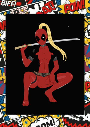 Digital Arts titled "deadpool woman" by Sena Eser, Original Artwork, 2D Digital Work