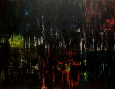 Peinture intitulée "Black rain" par Sena, Œuvre d'art originale