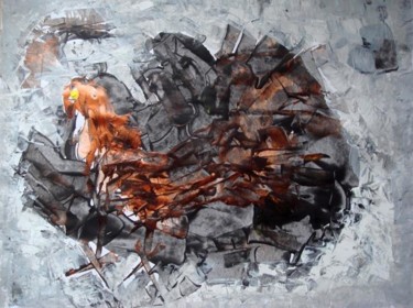 Peinture intitulée "Paon" par Sena, Œuvre d'art originale