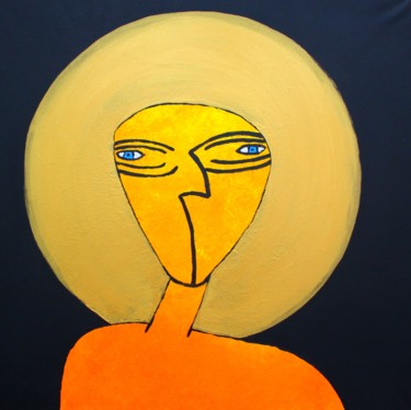Painting titled "Holy Yellow" by Alex Senchenko, Original Artwork, Acrylic