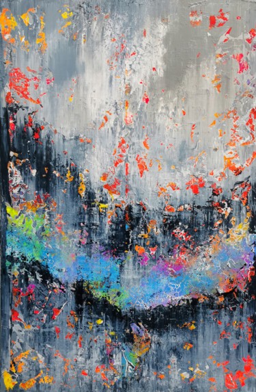 Картина под названием "Abstract 1223" - Alex Senchenko, Подлинное произведение искусства, Акрил Установлен на Деревянная рам…