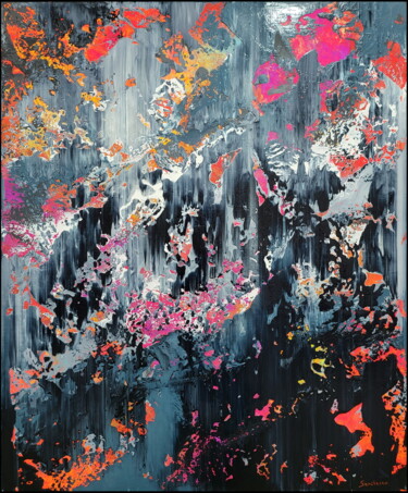 Картина под названием "Abstract 22133" - Alex Senchenko, Подлинное произведение искусства, Акрил Установлен на Деревянная ра…
